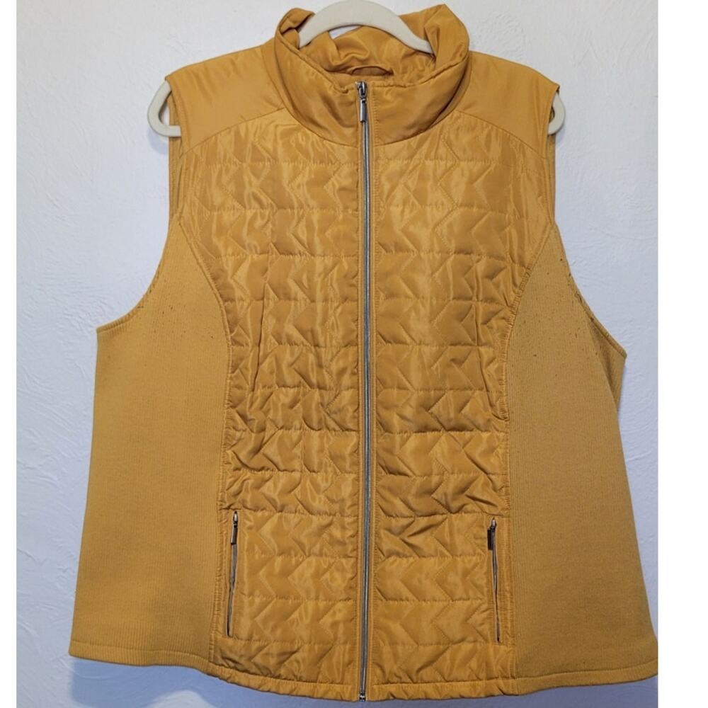 CJ Banks Women's 3x Full Zip Quilted Vest with Pockets